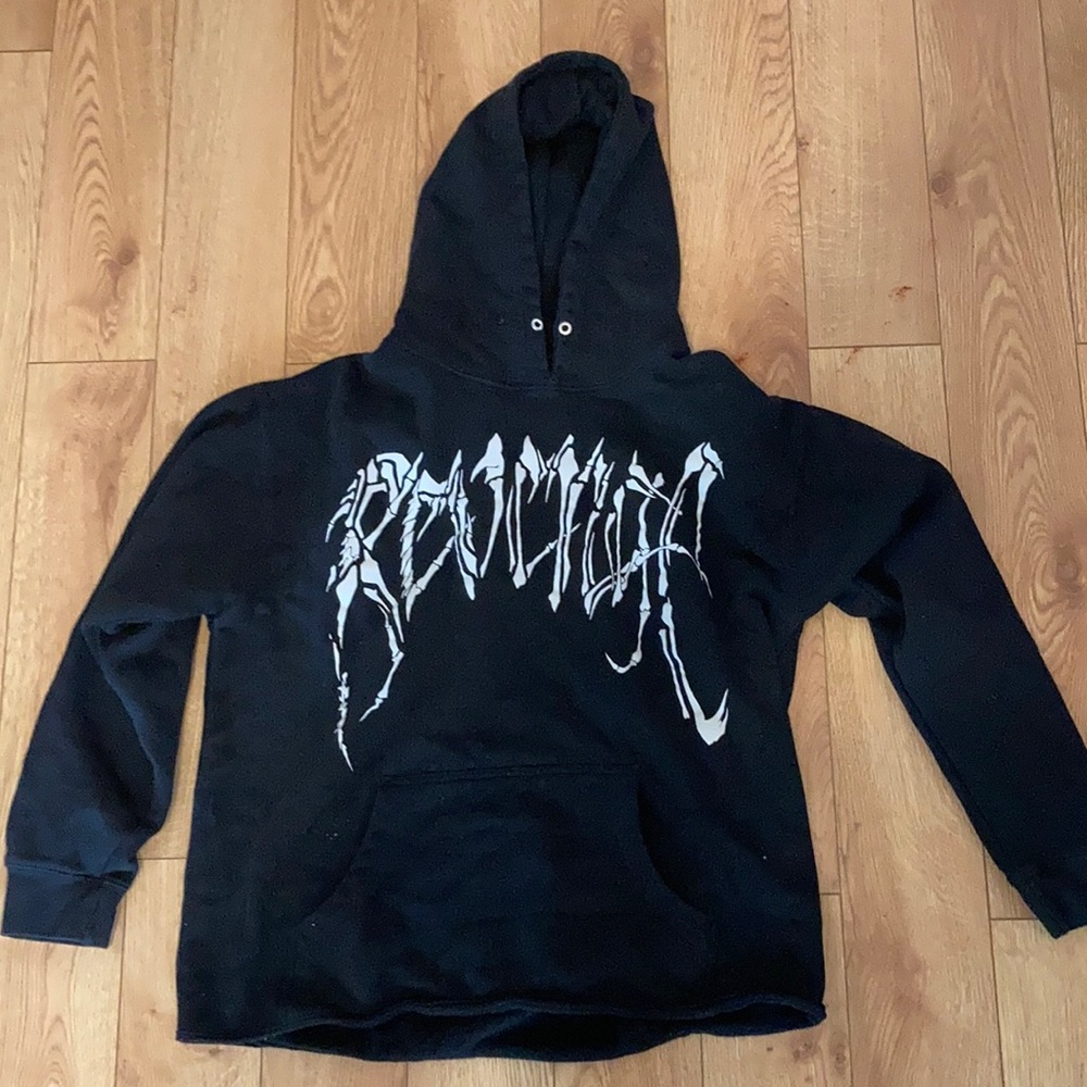 Revenge black bone hoodie